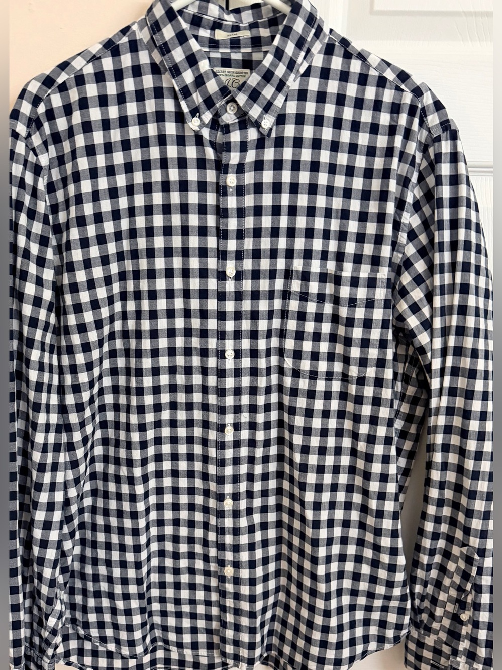 J Crew Slim Gingham Check Men’s XL Long Sleeve Button Down Shirt